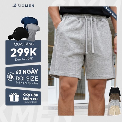 [NEW] Quần Short Nam SIXMEN Vải Nỉ Cao Cấp Phối Tinh Tế, Co Giãn Thoáng Mát Form Regular Fit Năng Động