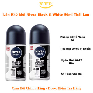  Combo 2 Lăn Khử Mùi Nivea Men Black And White Ngăn Ố Vàng 50ml 