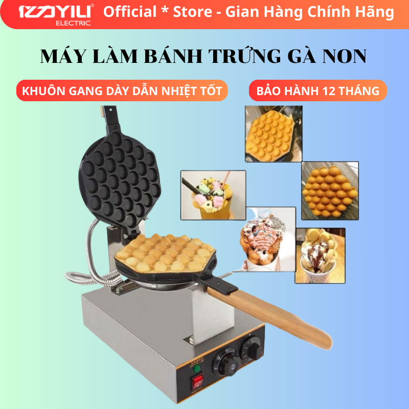[TẶNG CÔNG THỨC ] Máy làm bánh trứng gà non 30 lỗ Q9. Máy nướng bánh Waffle tổ ong công suất 1400w báo hành 12 tháng