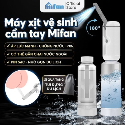 Máy Xịt Rửa Vệ Sinh Cá Nhân Cầm Tay Du Lịch Mifan Portable Bidet – Gắn Chai Nước Ngoài, Áp Lực Mạnh, Pin Sạc, Nhỏ Gọn