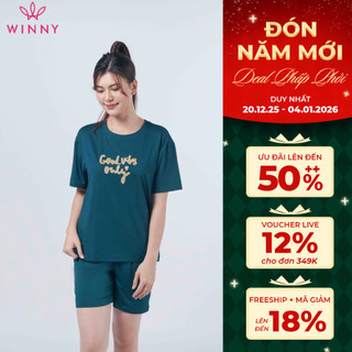   BIG SIZE  Bộ Mặc Nhà Nữ Rất Rộng Lùi Size   Mô tả   WINNY Bộ Ngủ Kiểu Cộc Tay Quần Đùi Dáng Suông KW-22905 