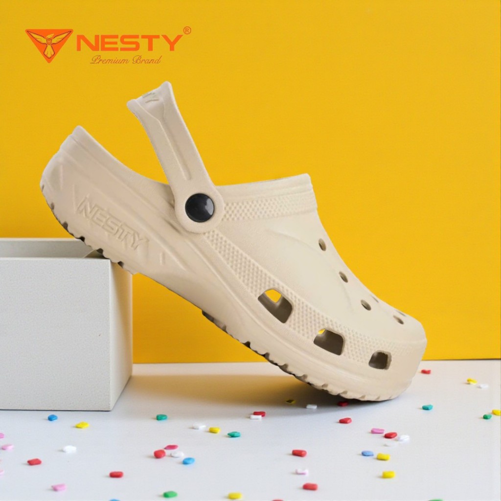 [NE50] Dép Sục Gia Đình NESTY Full Size - Đế Cao 2cm, Nguyên Khối Siêu Nhẹ, Tặng 10 Charm 3D