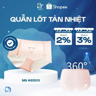  Quần lót cotton nữ siêu mỏng thoáng mát mềm mịn không viền không hằn đáy dày kháng khuẩn 100A 83011 