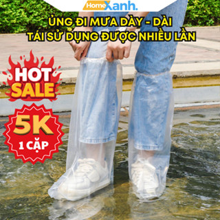 (Xả kho) Combo 5 cặp Ủng đi mưa, bốt bọc giày chống thấm, chất liệu PE siêu dày, cổ cao cho nam nữ