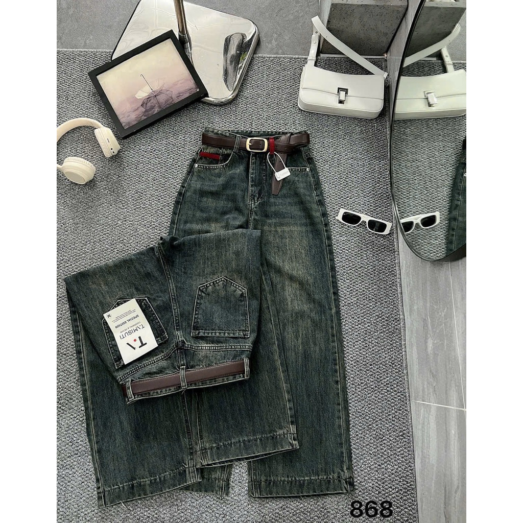 QUẦN JEAN VIỀN ĐỎ - 97cm