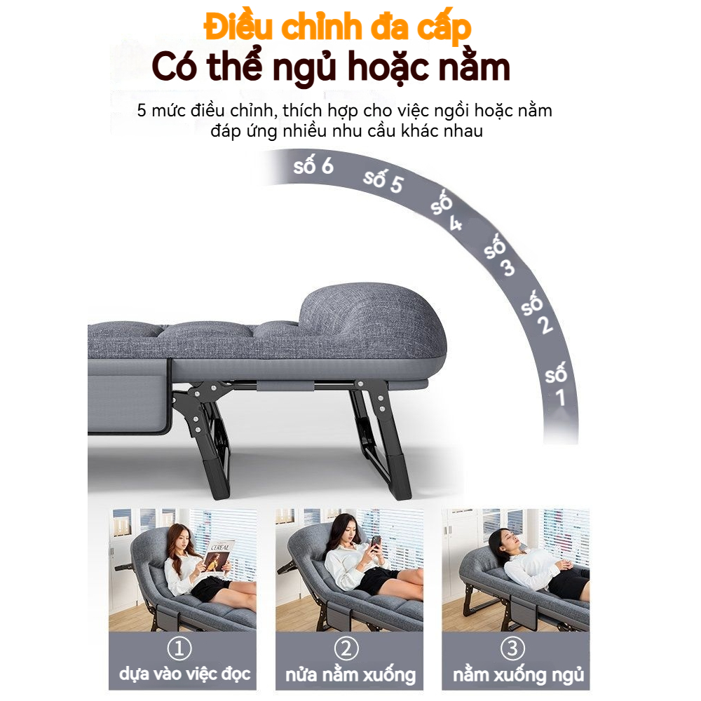 REX Giường gấp gọn Không cần cài đặt trưa Khung thép tĩnh điện chịu lực ghế ngủ văn phòng 200kg | BigBuy360 - bigbuy360.vn