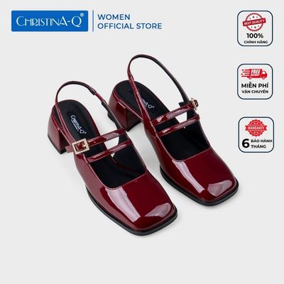 Giày nữ cao gót bít mũi vuông ChristinA-Q GBV158H