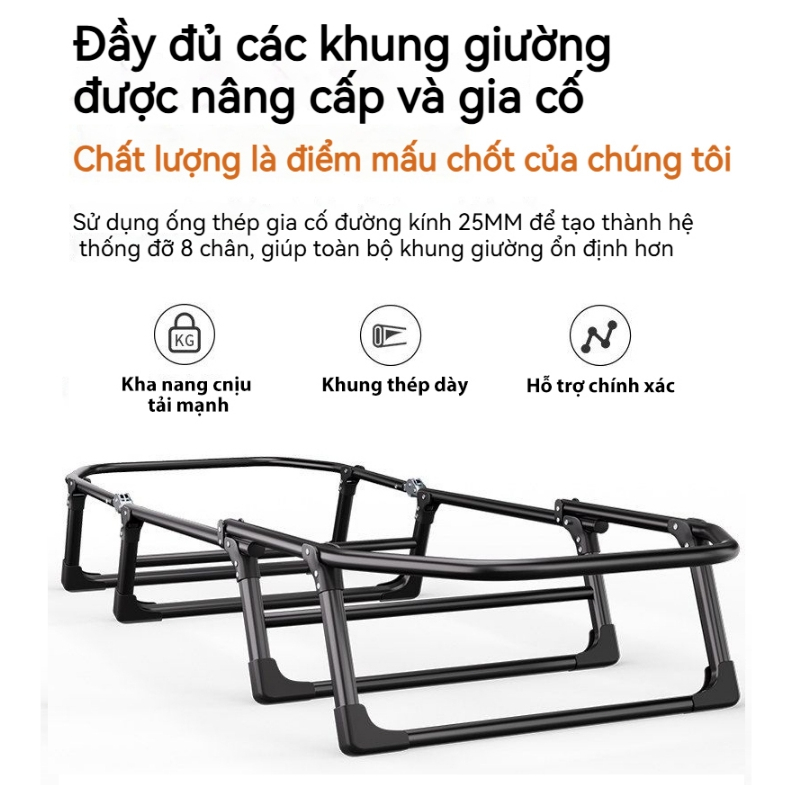 REX Giường gấp gọn Không cần cài đặt trưa Khung thép tĩnh điện chịu lực ghế ngủ văn phòng 200kg | BigBuy360 - bigbuy360.vn