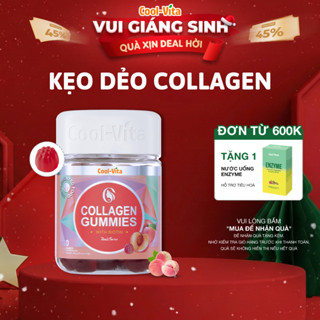  Kẹo Dẻo Collagen Hỗ Trợ Trẻ Hóa Sáng Da & Cải Thiện Sức Khỏe Tóc Móng Vị Đào Kết Hợp Biotin Coolvita  60 viên x 3g  hộp 