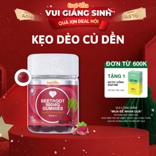  Kẹo Dẻo Củ Dền Thuần Chay Hỗ Trợ Bổ Sung Sắt Lưu Thông Máu & Hỗ Trợ Bổ Sung Năng Lượng LCitrulline Vị Đào Coolvita 