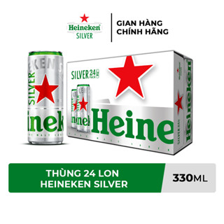 ĐỘ CỒN 4% - HỎA TỐC HCM - Thùng 24 lon bia Heineken Silver 330ml/lon