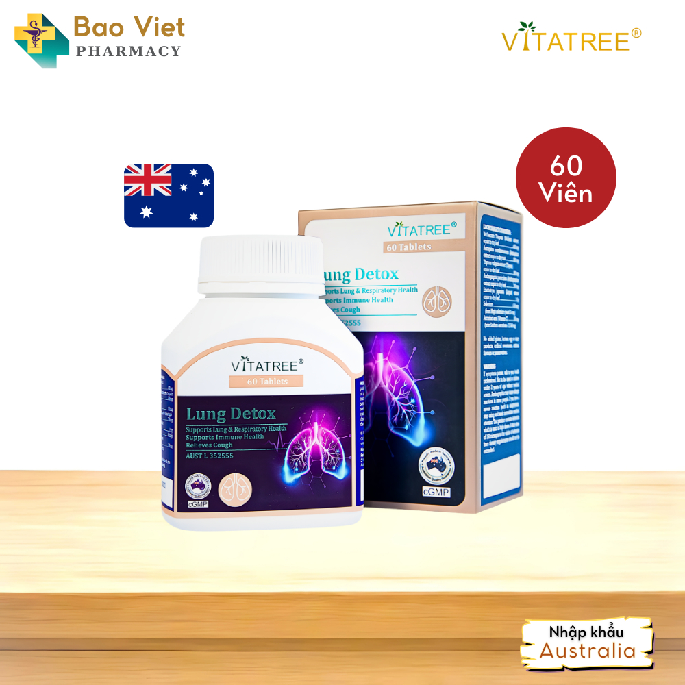 Viên uống bổ phổi Vitatree Lung Detox hộp 60 viên