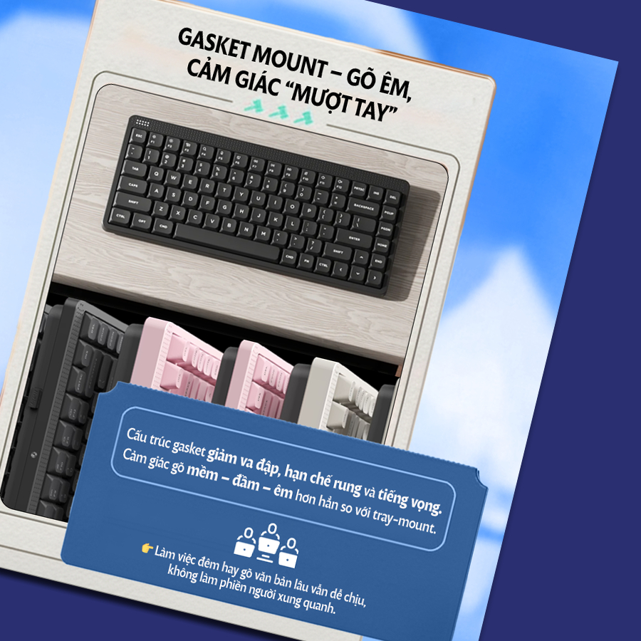 [Chính hãng] Bàn phím cơ Nuphy Node75 - Bàn phím không dây led RGB, 3 mode kết nối, Vuốt cảm ứng chỉnh âm lượng | BigBuy360 - bigbuy360.vn