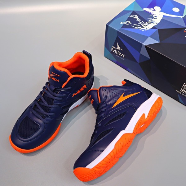 Giày bóng chuyền,bóng rổ, cầu lông chính hãng MIRA FLY da PU và vải dệt thoáng khí Đế 2 lớp cao su c