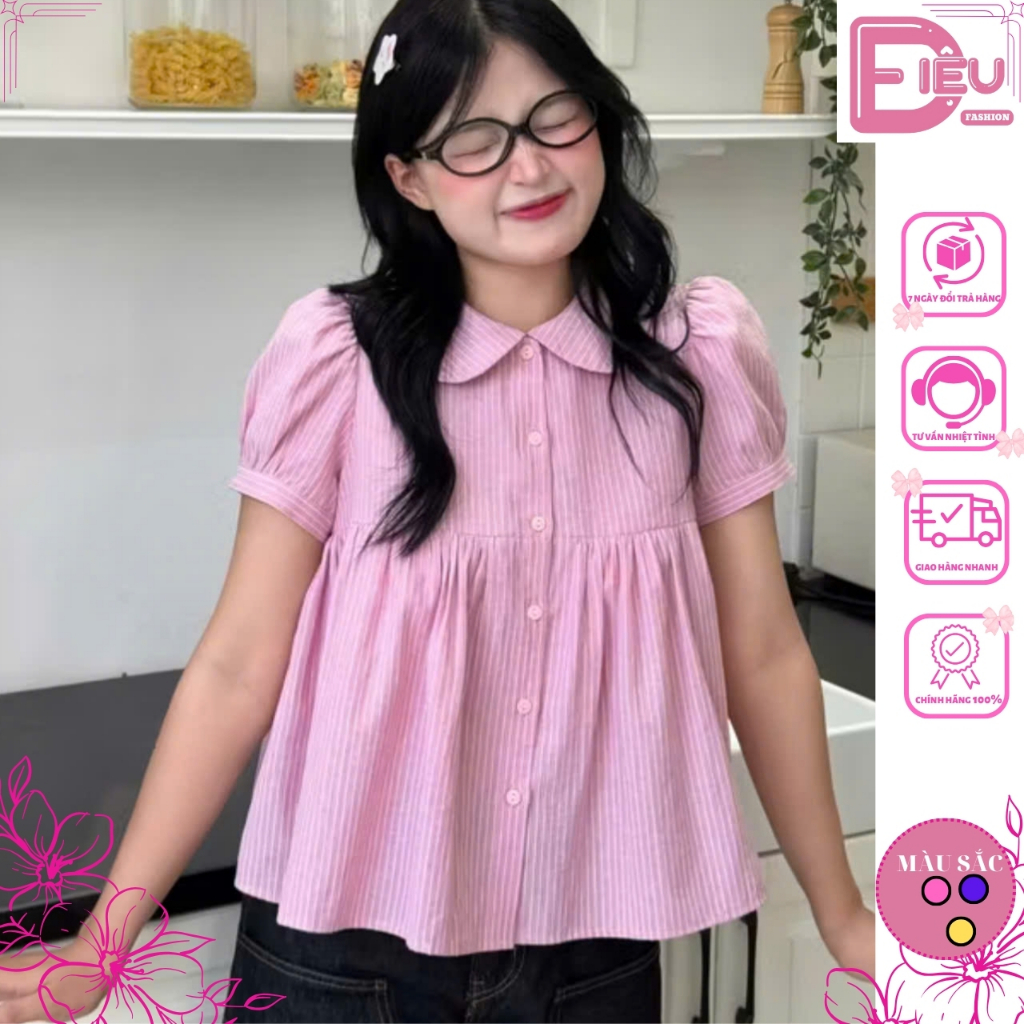 Áo babydoll cổ sen tay chuông CARA TOP DIEU.FASHION KTP1