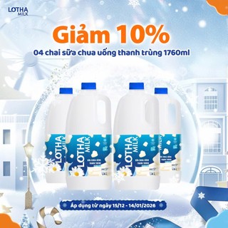  Combo 4 chai Sữa chua uống thanh trùng có đường 1760ml 