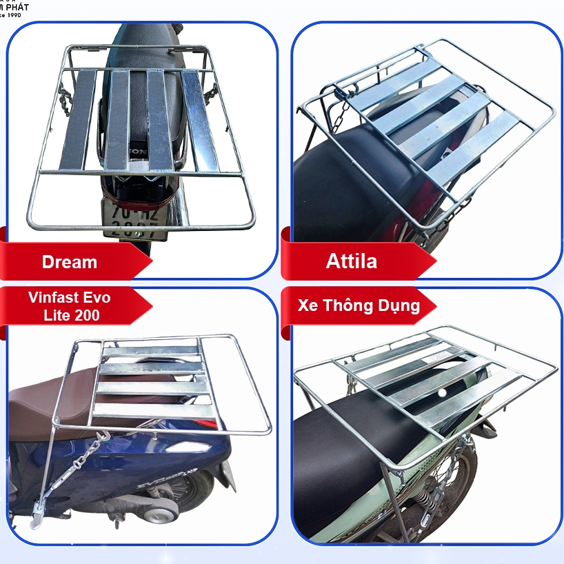 [Hỏa Tốc HCM] Baga Chở Hàng VinFast Feliz Dream Evo 200 Attila Dr Drem Đrêm Atila Bara 3 Ba ga Cho Đ