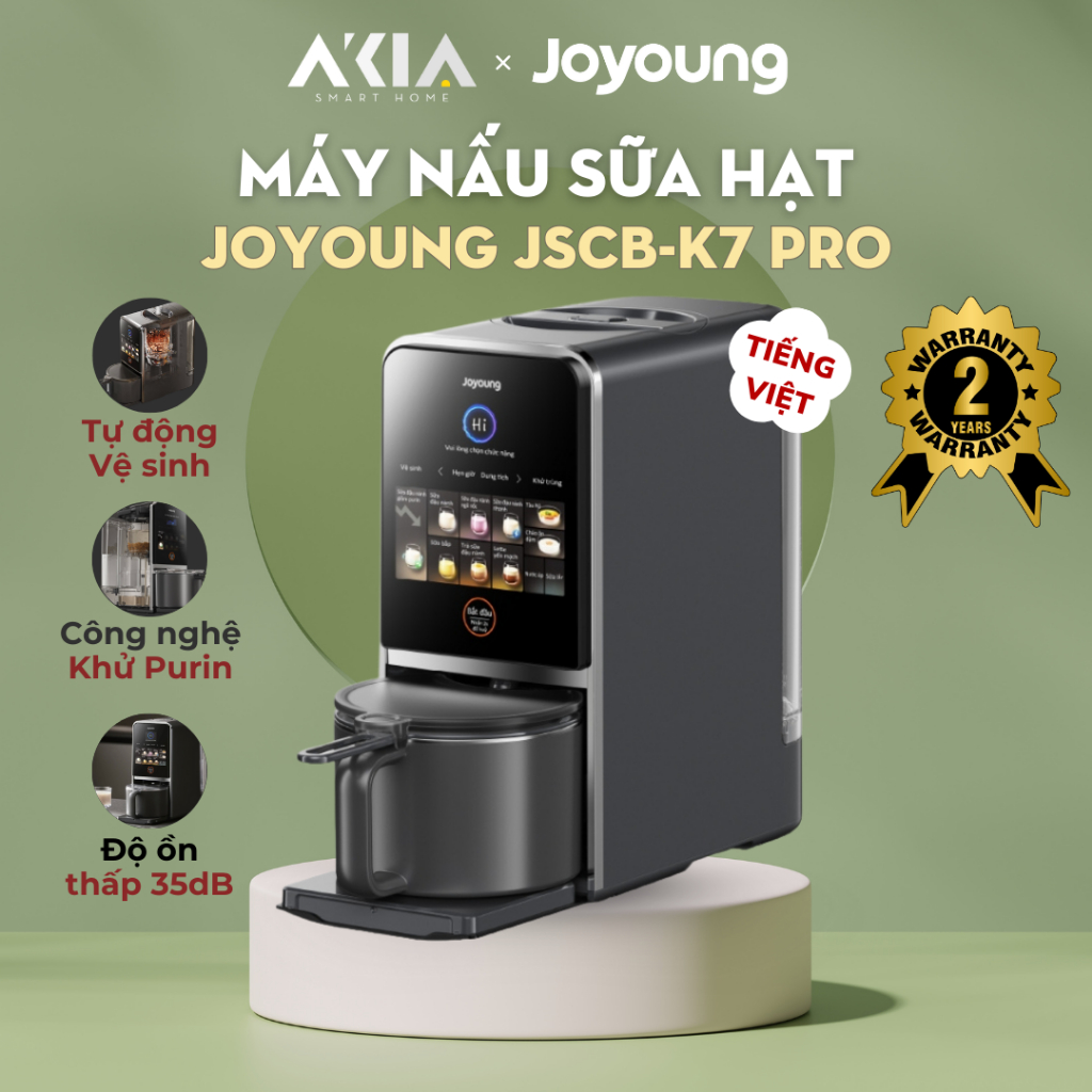 Máy làm sữa hạt làm sạch tự động Joyoung JSCB-K7 PRO - Khử purin, Giảm độ ồn - BH 24 tháng