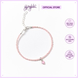  Vòng Tay Đá Đào Hoa Mini Thô Thiên Nhiên Charm Bạc 925 Tình Duyên SP005548 Gypsy.lala 