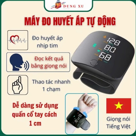 Máy Đo Huyết Áp Màn Hình LED, Thông Báo Kết Quả Bằng Tiếng Việt Thông Minh Sạc Pin