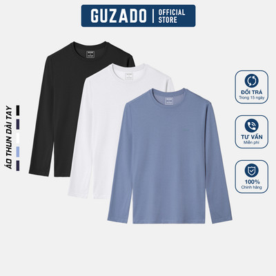 [XẢ HÀNG] Áo thun nam giữ nhiệt dài tay thu đông GUZADO Cotton CVC Cao Cấp Co giãn 4 Chiều GDT2403