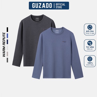 Áo Nỉ Cotton Nam Dài Tay GUZADO Giữ Nhiệt, Dày Dặn, Không Bai Xù, Kiểu Dáng Thời Trang Basic GDT03-GCTD26W002
