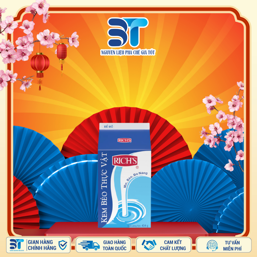 [Hỏa Tốc HCM] Kem Béo Thực Vật Rich's - Rich Lùn - Kem Pha Chế Topping