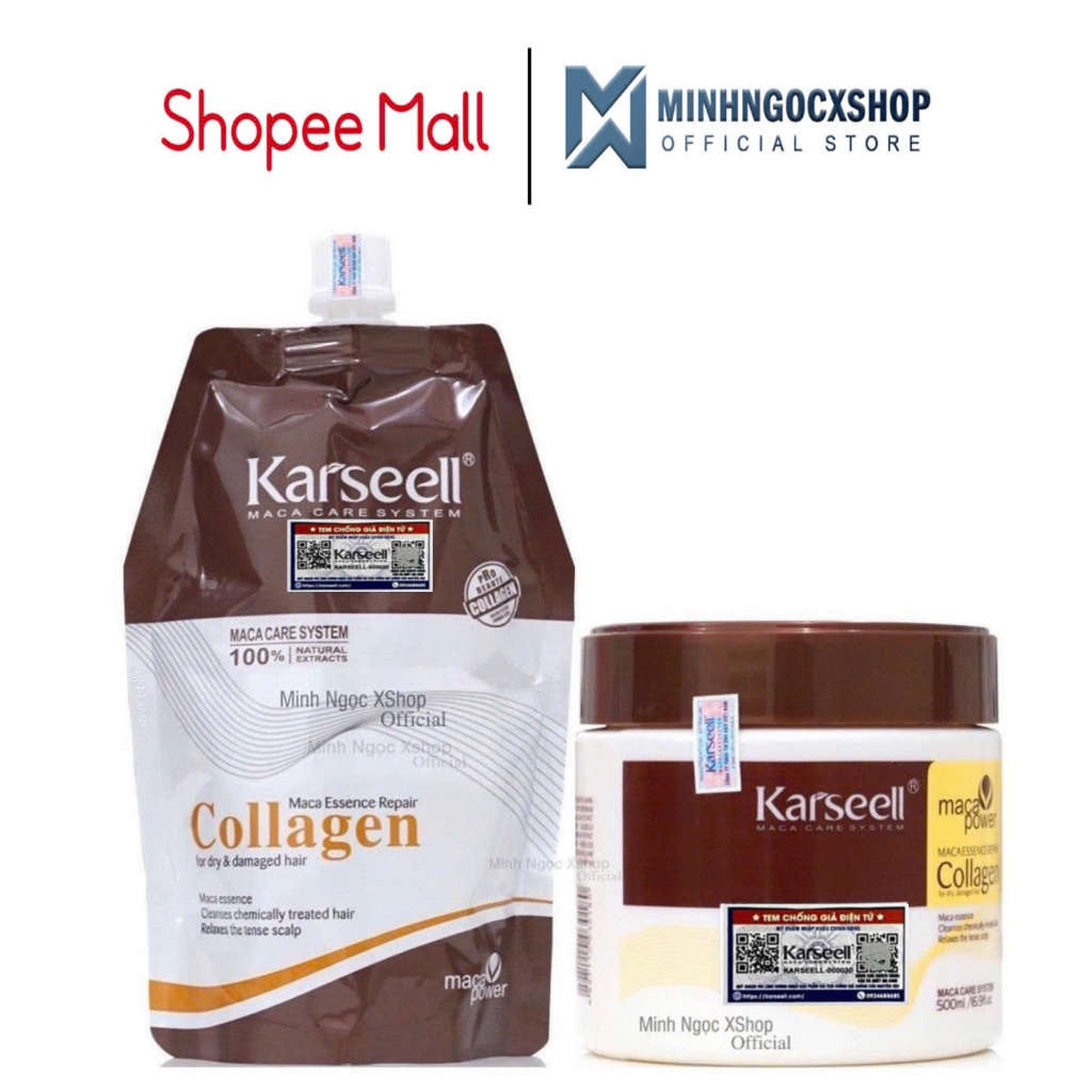 Kem ủ tóc, dầu hấp phục hồi siêu mềm mượt Collagen KARSEELL 100ML - 500ML