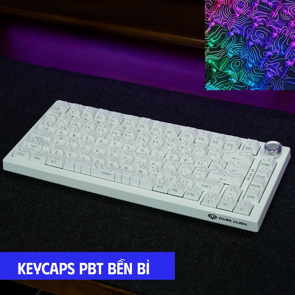 Bàn Phím Cơ DARK ALIEN K75 PRO Multi Modes Linear Switch Núm Xoay Hotswap Mạch Xuôi | BigBuy360 - bigbuy360.vn
