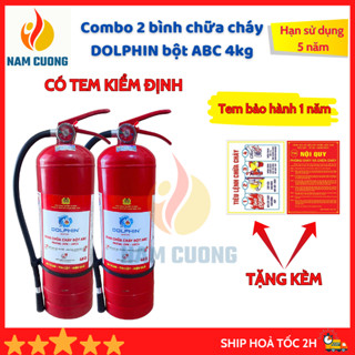   CÓ TEM KIỂM ĐỊNH  Combo 2 bình chữa cháy bột ABC 4kg tặng bộ nội quy tiêu lệnh 