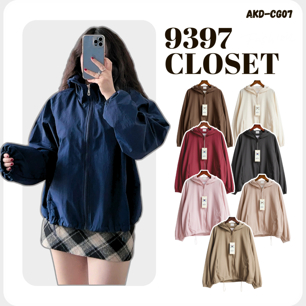 Áo khoác dù gió nữ dáng croptop 2 lớp 9397SHOP, áo khoác vải dù trượt nước, chống tia UV, túi trong 