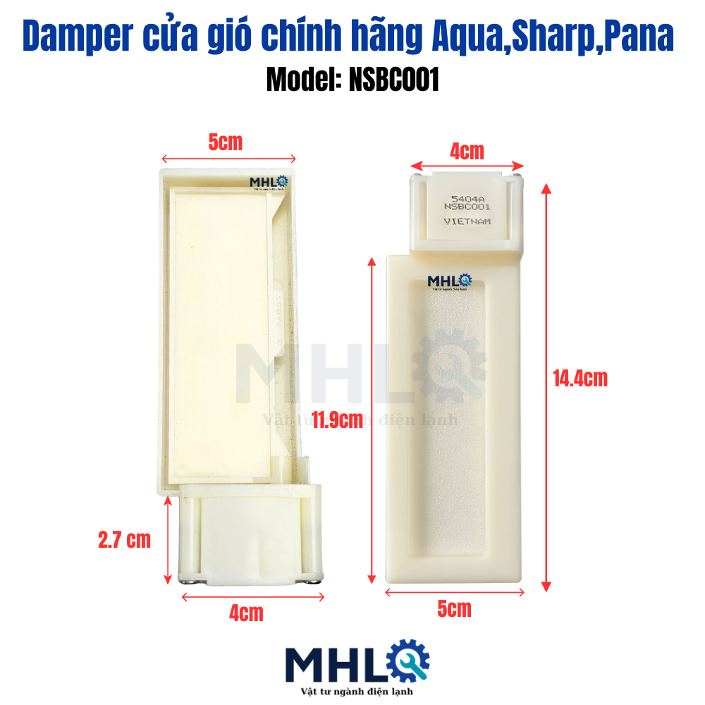 Damper tủ lạnh aqua sharp pana chính hãng, damper cửa gió NSBC001 thay thế cho tủ lạnh các hãng