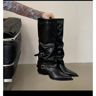 (Sẵn 1 số sz ) Giày Boot Mũi Nhọn Phong Cách Retro , Bốt Nữ Hàng Qc