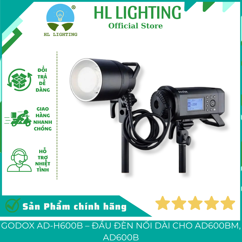 Godox AD-H600B Đầu Đèn Nối Dài Cho AD600B AD600BM Bowens 600Ws 2.4m HL Lighting