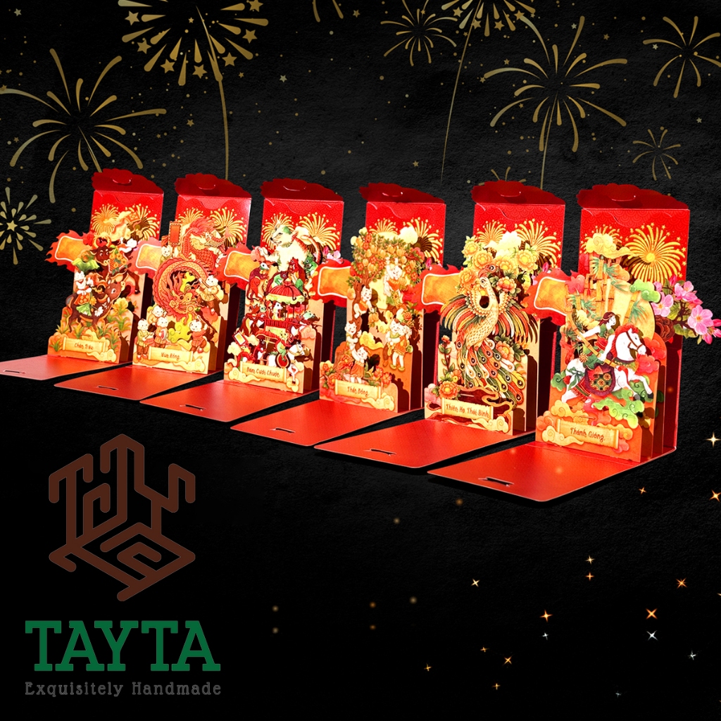   MỚI NHẤT 2026  Set 6 Bao Lì Xì 3D Popup Độc Đáo TAYTA Tết Việt Nam 
