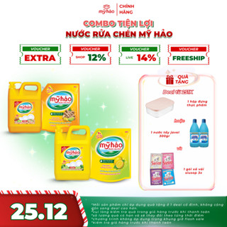  Combo 2 Nước Rửa Chén An Toàn Cho Da Và 5X Đậm Đặc Mỹ Hảo | Tiện Lợi Refill | Can Vòi Bơm 3KG x Túi 3.3KG 