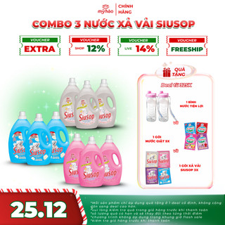  Combo 3 Nước Xả Vải Đậm Đặc 3X Siusop | Lưu Hương Và Giảm Nhăn Quần Áo | Bình 1.8KGx3 