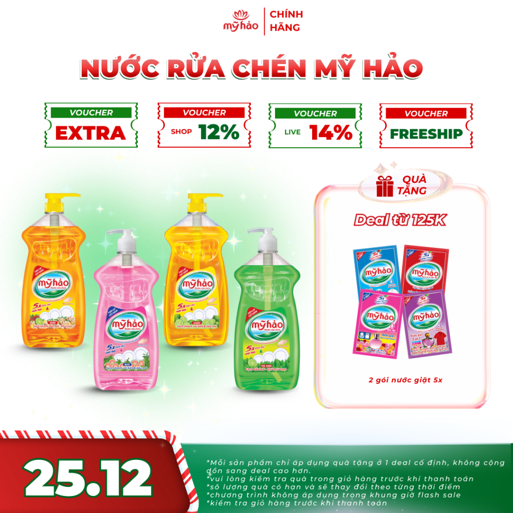  Combo 3 Nước Rửa Chén An Toàn Cho Da Và 5X Đậm Đặc Mỹ Hảo | Sạch Nhanh Không Tái Bám Cặn |  Chai Vòi 1.5KGx3 