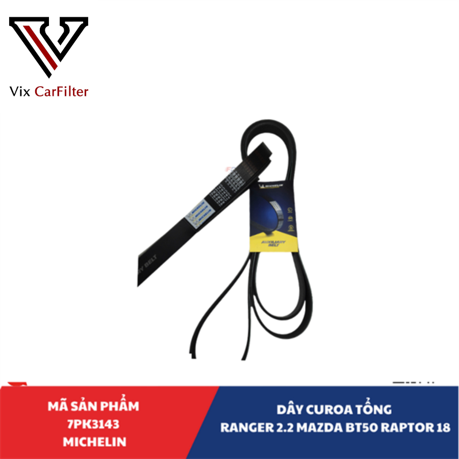 Dây curoa tổng RANGER 2.2 MAZDA BT50 RAPTOR 18. Mã 7PK3143 FB3Q6C301GA MICHELIN