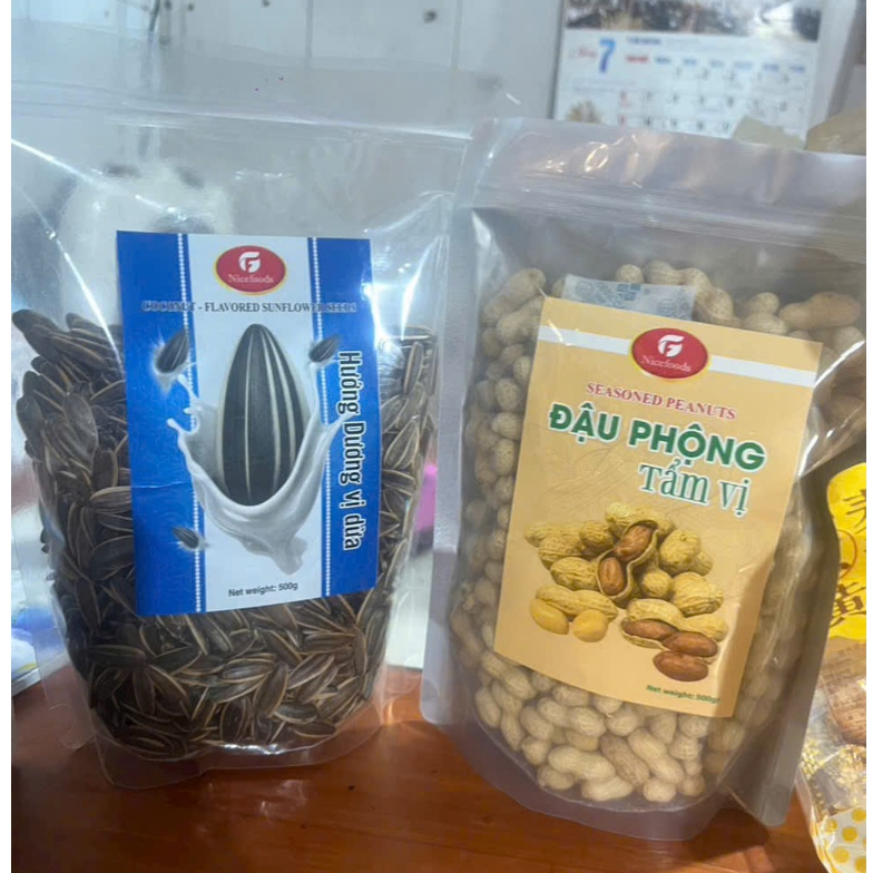 Đậu Phộng - Hướng Dương Tẩm Rang Sữa 500gram