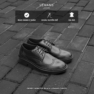  Giày công sở Modern Derby Black LEMANS GC08 da bò đế tăng cao 4cm giày tây tăng chiều cao ,bảo hành 24 tháng 