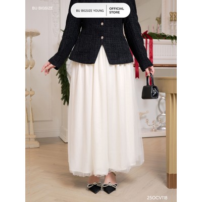 Chân váy lưới dài BIGSIZE (55kg đến 95kg) – 25OCV118  - [BU Bigsize Young]