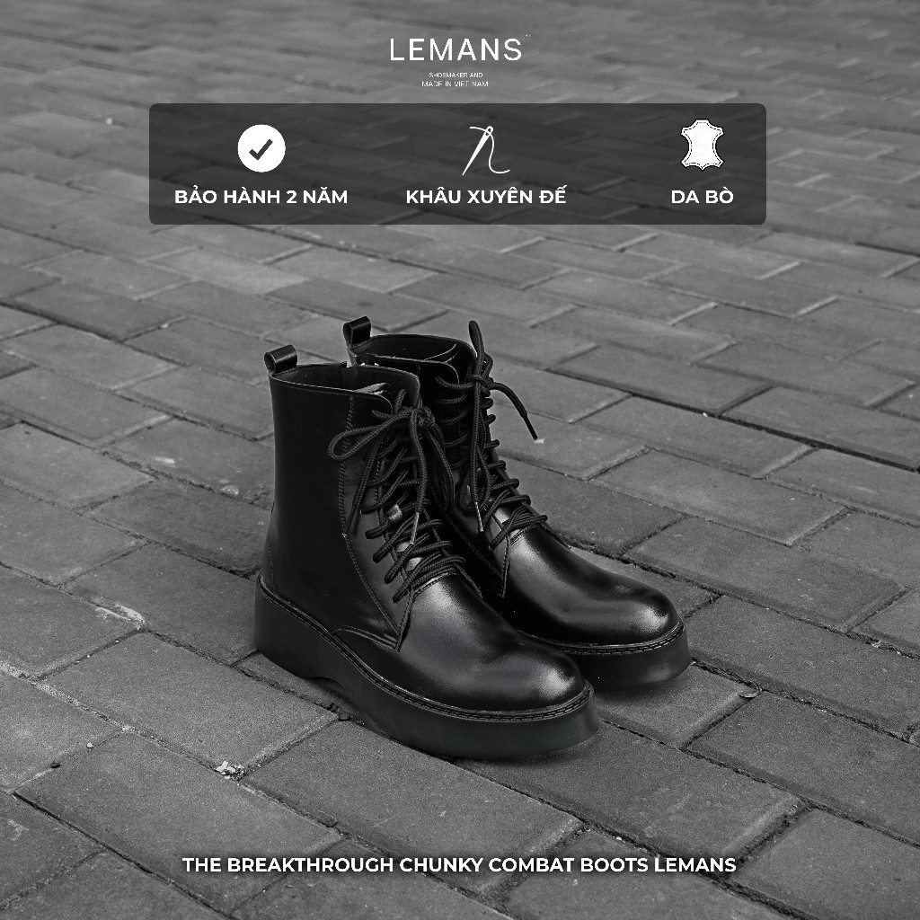 The Breakthrough Chunky COMBAT Boots Lemans -BST độc quyền - Bảo hành chính hãng 24 tháng toàn quốc