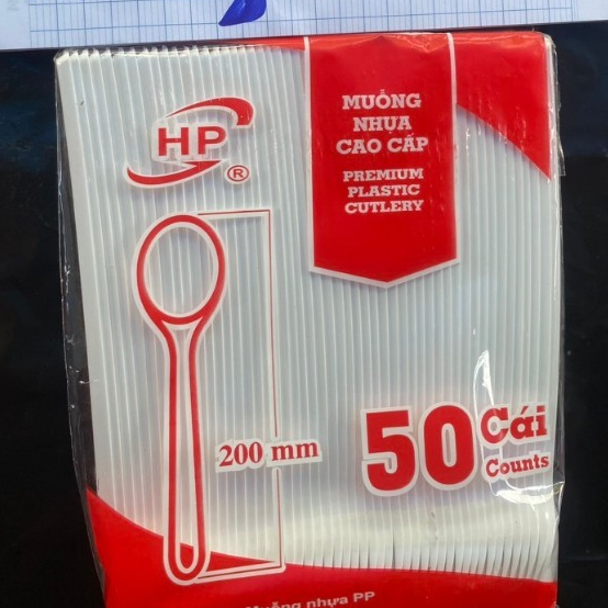 50 Muỗng Trà Sữa 20CM Dùng Một Lần Cao Cấp , Muỗng Dùng Cho Ly 700ml , ly 800ml , 900ml , 1000ml