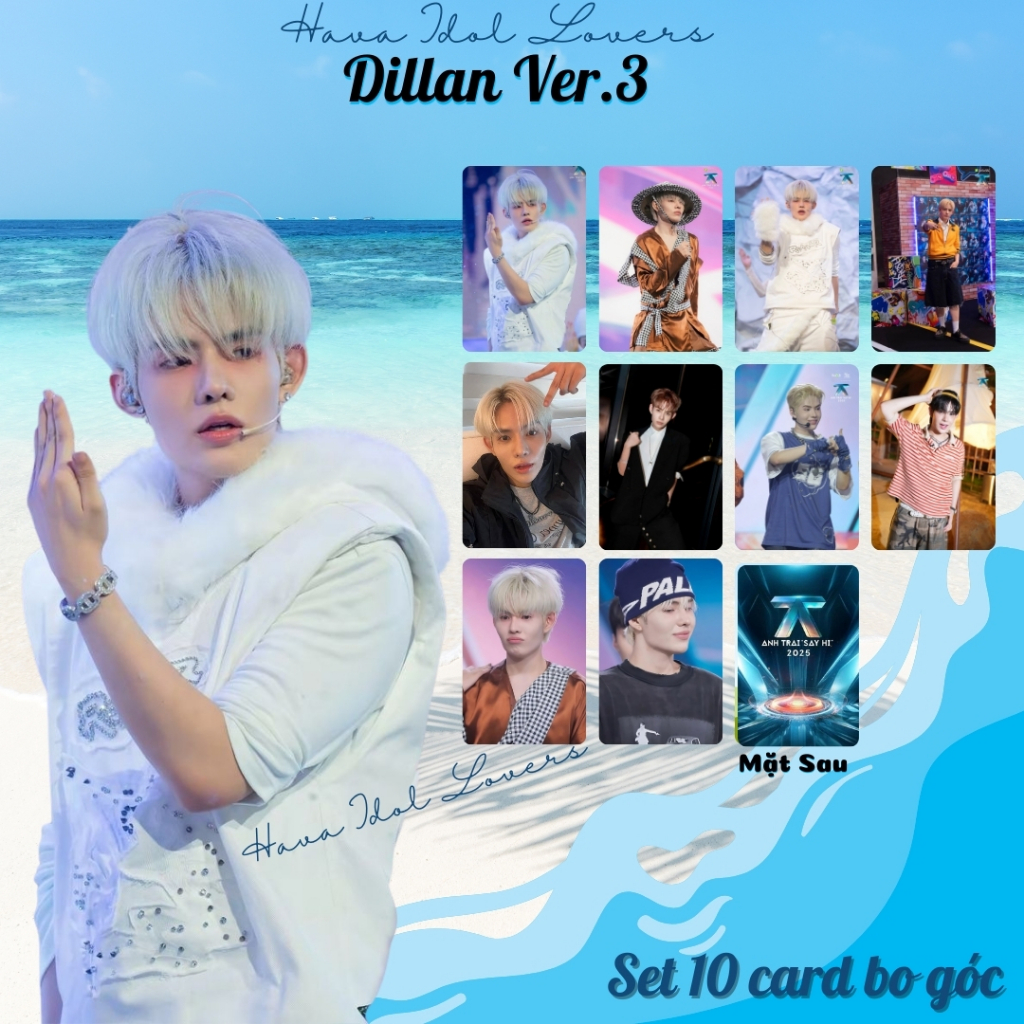 Set 10 Card Bo Góc DILLAN Visual Global Phóng Khoáng Vibe FaSHioN Tặng Kèm Sleeve Và Sticker