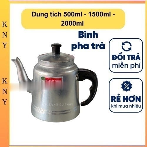 Ấm nhôm pha trà dung tích 500ml - 1500ml - 2000ml dùng làm bình pha trà quán cafe nhôm KNY SHOP