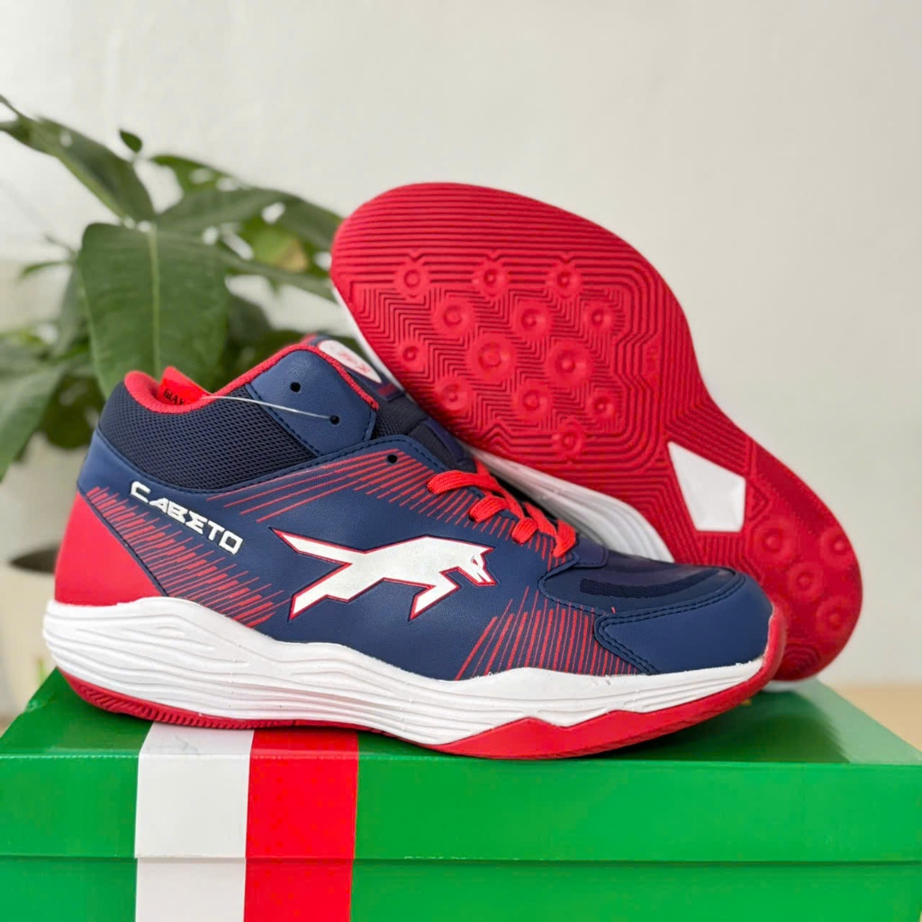 Giày bóng chuyền cổ cao VHD sói đầu đàn đỏ navy