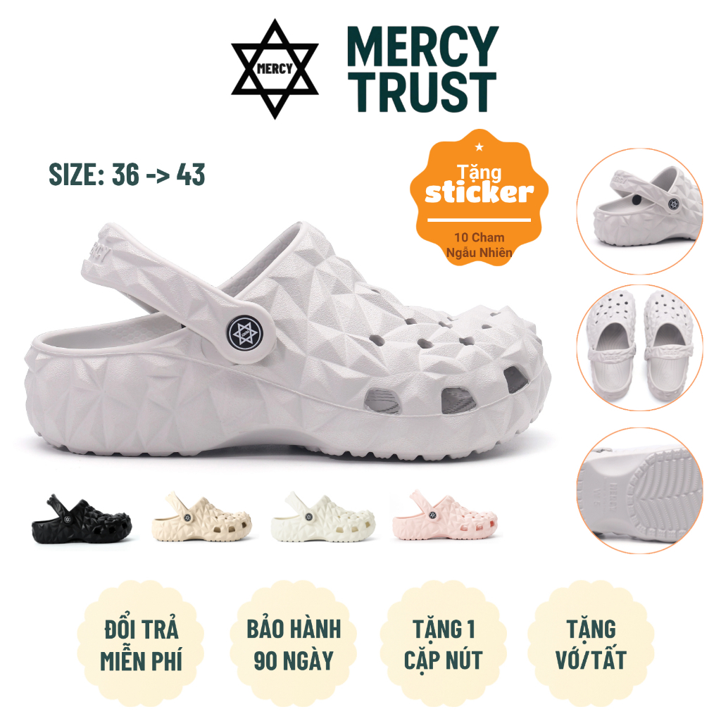 [Tặng 10 Sticker Ngẫu Nhiên] Dép Sục MERCY TRUST Kim Cương Nam Nữ Cao 3cm Chất liệu EVA An toàn Êm Nhẹ Chống trượt