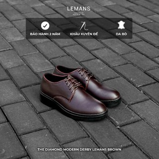  Giày da bò Modern Derby Nâu Cafe - LEMANS đế tăng cao 4cm độc quyền giày tây tăng chiều cao bảo hành 24 tháng 