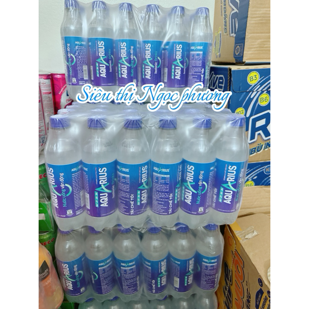 Thùng 24 Chai Nước Điện Giải Bù Khoáng Thể Thao Aquarius 390ml (date mới)